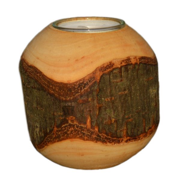 Rinden Teelichthalter, Kugel mittel Ø 9cm - Deko Teelichtkugel Holz | Bejol Bastelshop