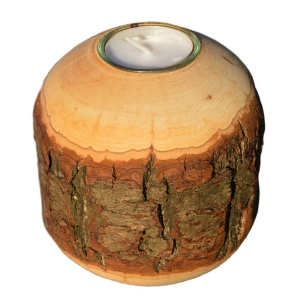 Rinden Teelichthalter, Kugel groß Ø 11cm - Deko Teelichtkugel Holz | Bejol Bastelshop