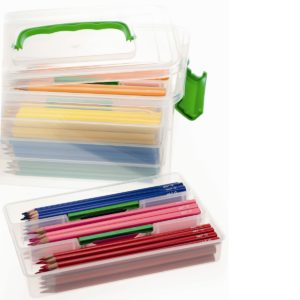 Dreikant Buntstifte Set - 216 dreieckige Farbstifte 18x12 Farben in Kunststoffbox