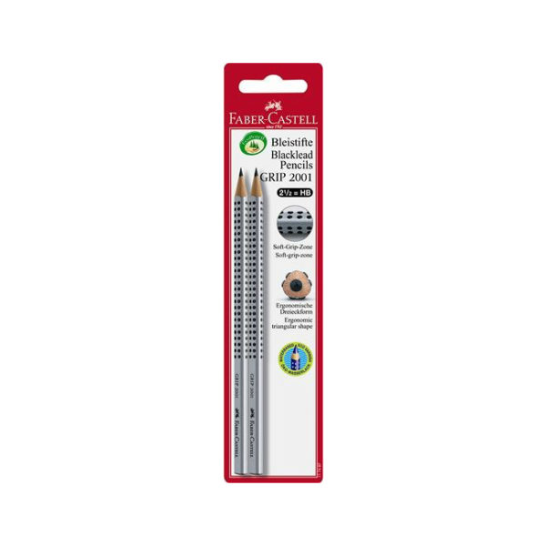 Faber Castell 117497 Bleistift Grip 2001 Härtegrad HB, 2er-Pack
