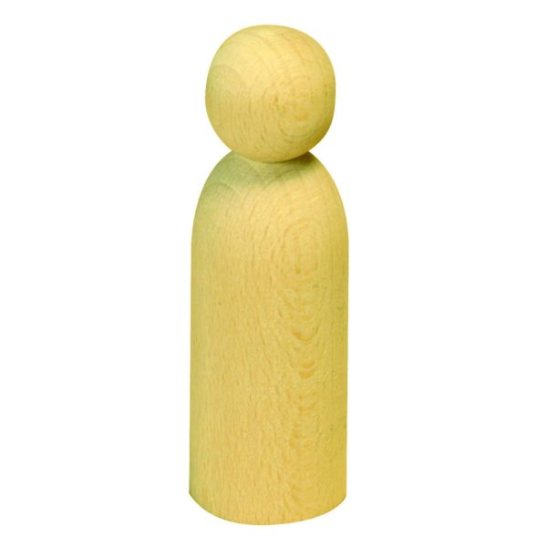 Figurenkegel groß Holz 90mm hoch - Mann - Holzkegel Holzfigur Mensch, 1 Stück | Bejol Bastelshop