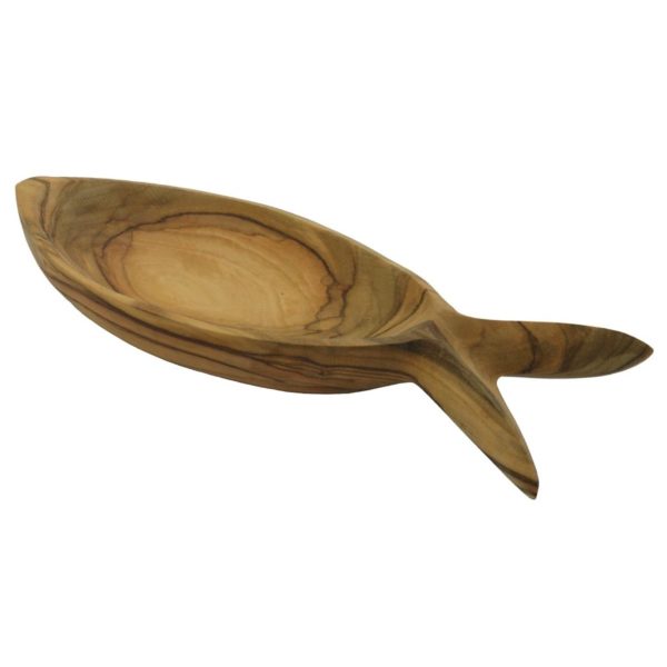 Olivenholz-Schale in Fisch-Form, hergestellt in Bethlehem, 11cm | Bejol Bastelshop