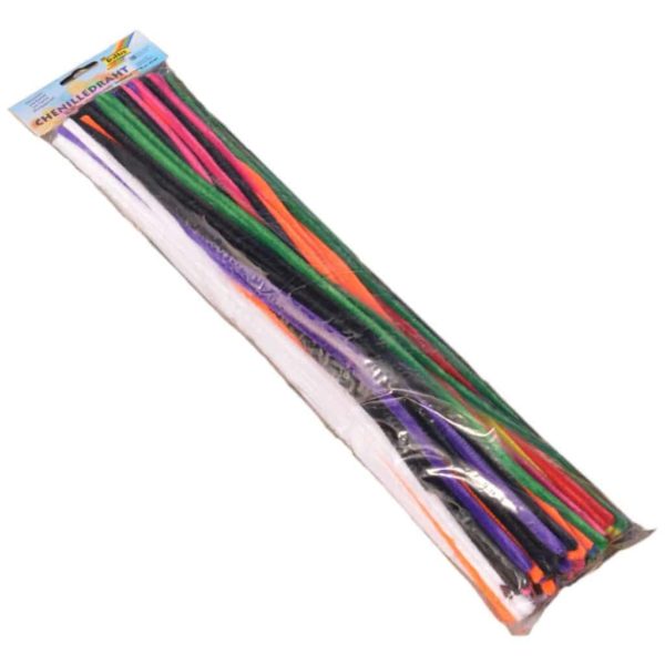 Pfeifenputzer, Chenilledraht, 50cm lang, Ø 8mm, 100 Stück farbig sortiert | Bejol Bastelshop