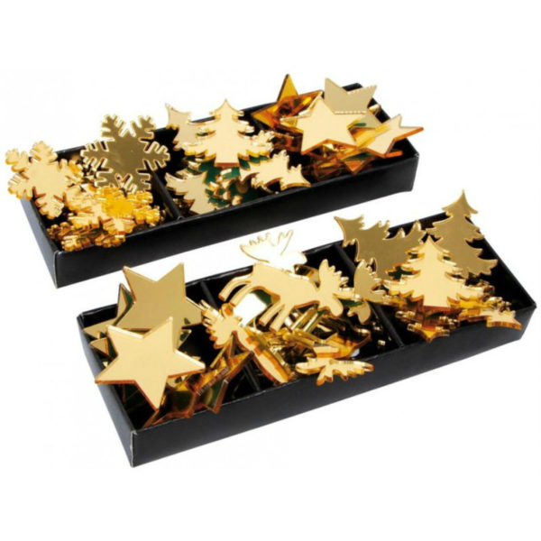 Geschenkaufkleber Weihnachten Winter golden, 48 Stück | Bejol Bastelshop