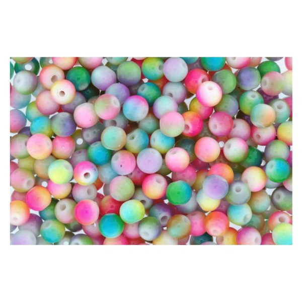 Glasperlen Bunt Mix - 100g Ø 8mm Regenbogen-Farben | Bejol Bastelshop