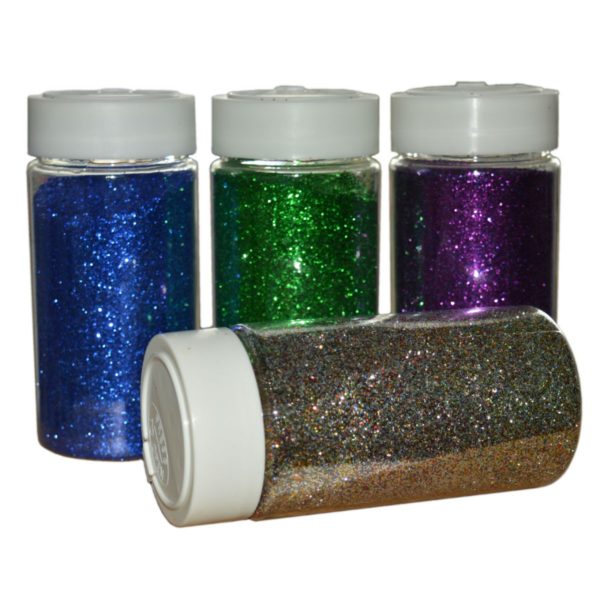 Glitter Set 1Kg Großpackung - 4x250g Streudosen - Grün, Blau, Lila, Multicolor | Bejol Bastelshop