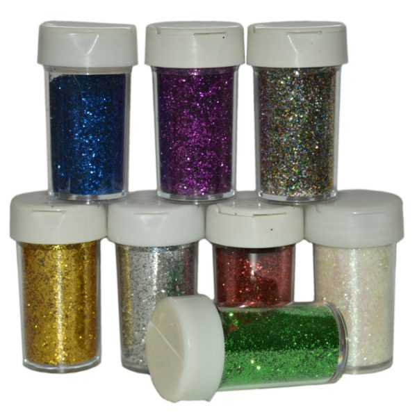 Deko Glitter Set 8x20g - Glitzer zum Basteln, sortiert in 8 Farben | Bejol Bastelshop