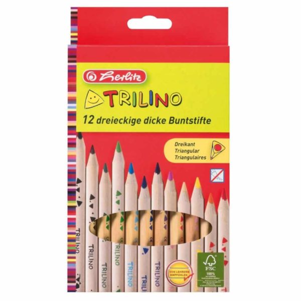 HERLITZ Trilino Dreikant-Buntstifte natur - 12er Set | Bejol Bastelshop