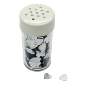 Glitter Herzchen silber 8g im Röhrchen - Herz-Glitter-Streu zum Basteln & Dekorieren