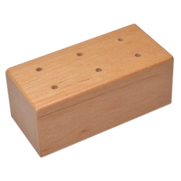 Prickelnadelständer - Holz-Klotz für 6 Prickelnadeln / Filznadeln, 7x3,5xH3cm | Bejol Bastelshop