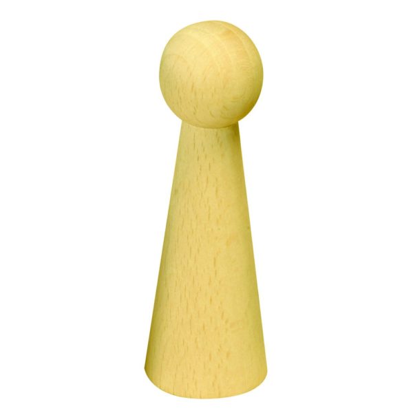 Figurenkegel groß Holz 90mm hoch - Frau - Holzkegel Holzfigur Mensch, 1 Stück | Bejol Bastelshop