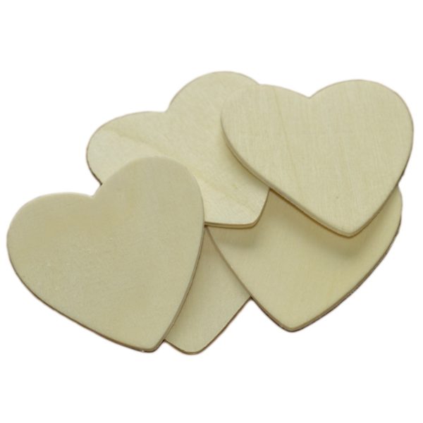 Holzherzen natur 30 Stück 4,2cm - zum Basteln, Bemalen, Streu-Deko, Tischdeko