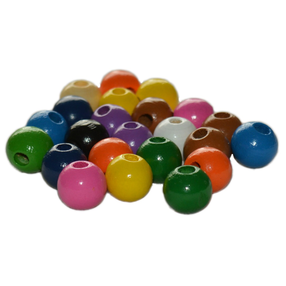 Holzperlen 12mm bunt 50g ca 80 Stk zum Auffädeln für Kinder - Ketten basteln | Bejol Bastelshop