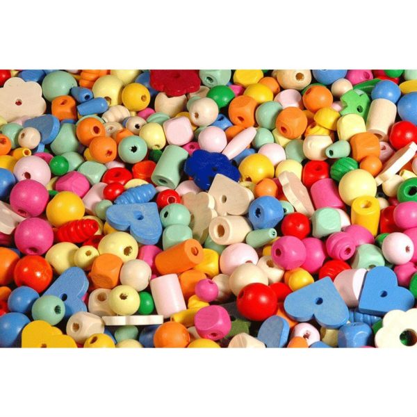 1000 Holzperlen pastell zum Fädeln (1-2cm) - Kinderschmuck Bastelset 1kg | Bejol Bastelshop