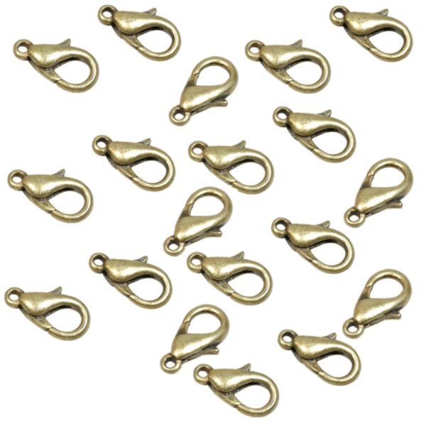 Schmuckverschluss Karabiner vergoldet Antik Gold 16mm, 1000 Stk Großpackung