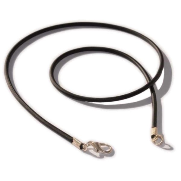Kautschukband Hals-Kette mit Verschluss - schwarz 44 cm