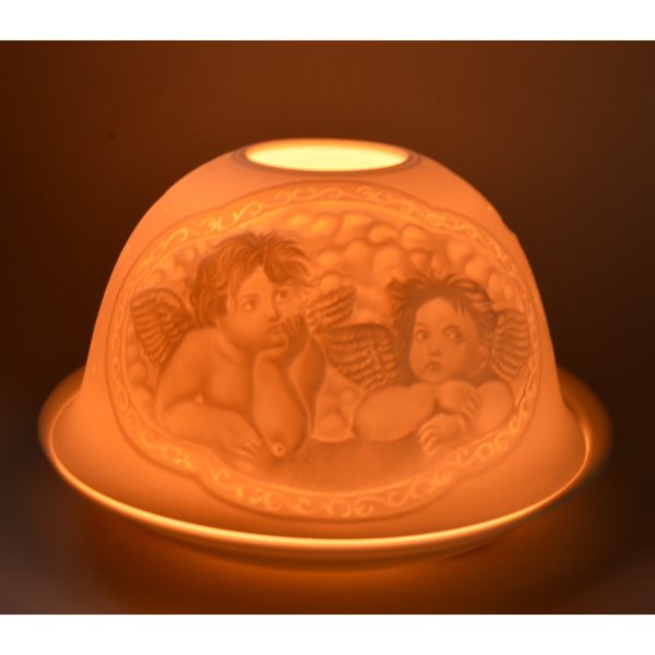 Dome Light Porzellan-Windlicht Lithophanie Teelichthalter Raffaels Engel | Bejol Bastelshop