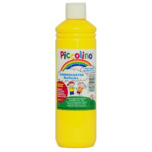 Plakatfarbe Piccolino Kinderfarbe zum Malen, Kinder Malfarbe 500ml, Farbe gelb