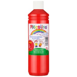 Plakatfarbe Piccolino Kinderfarbe zum Malen, Kinder Malfarbe 500ml, Farbe rot