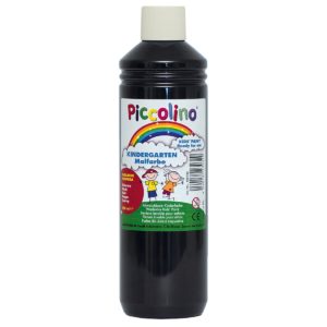 Plakatfarbe Piccolino Kinderfarbe zum Malen, Kinder Malfarbe 500ml, Farbe schwarz
