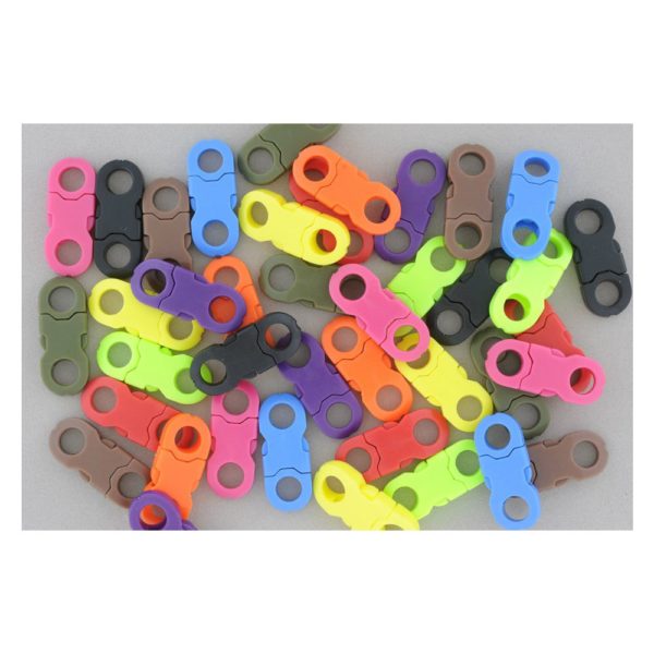 100x Plastik Klickverschluss für 5mm Band, rund - ideal für Paracord, 10 Farben