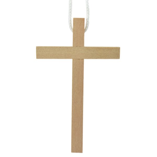 Umhängekreuz für Minis Konfirmation Kommunion, Holz hell 10cm | Bejol Bastelshop