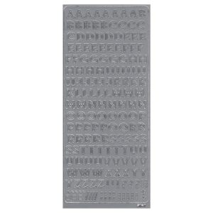 Buchstaben Sticker silber - Konturensticker Alphabet - ABC in Großbuchstaben, 10mm