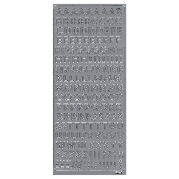 Buchstaben Sticker silber - Konturensticker Alphabet - ABC in Großbuchstaben, 10mm | Bejol Bastelshop