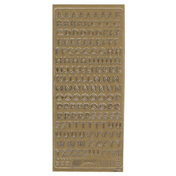 Buchstaben Sticker gold - Konturensticker Alphabet - ABC in Großbuchstaben, 10mm | Bejol Bastelshop