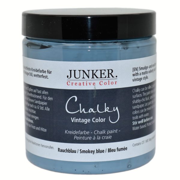 Kreidefarbe Chalky Vintage Color 250ml, Rauchblau - Junker Creative Color | Bejol Bastelshop