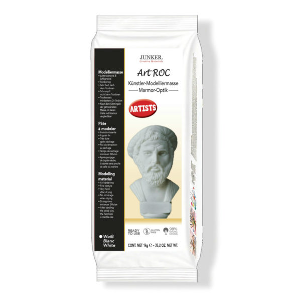 Lufttrocknende Künstler-Modelliermasse ArtRoc - Marmor-Optik, weiß 1kg