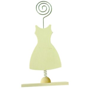 Tischkartenhalter Holz Memohalter Fotohalter - Kleid - Spirale als Zettelhalter
