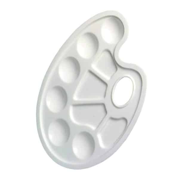 Malpalette - Farbmischpalette oval Kunststoff mit Griffloch, 22x17cm | Bejol Bastelshop