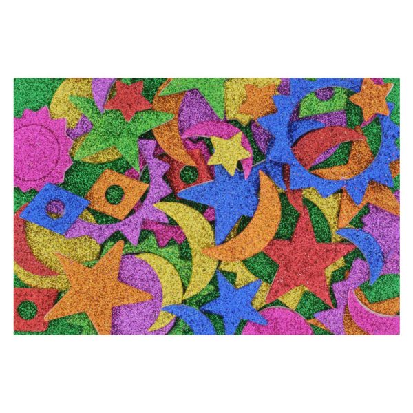 Moosgummi Glitzer Sticker selbstklebend - Sonne, Mond, Sterne - verschiedene Farben & Größen | Bejol Bastelshop