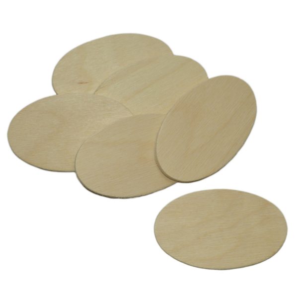 10 Holzscheiben oval 7x4cm - Namensschild Holz zum Basteln Bemalen Beschriften | Bejol Bastelshop