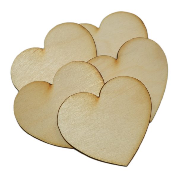 10 Holzherzen natur 7cm - Hochzeit Streudeko Namensschild zum Basteln & Beschriften | Bejol Bastelshop