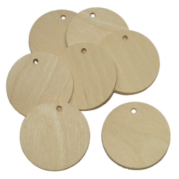 10 Holzscheiben rund, 5cm - Namensschild Holz zum Basteln Bemalen Beschriften | Bejol Bastelshop