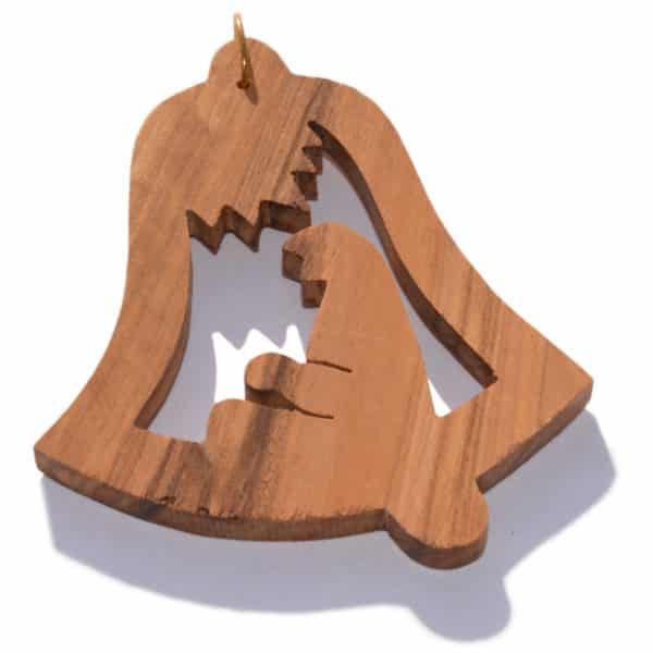 Holz Deko Anhänger Weihnachten - Olivenholz Glocke Maria mit Kind 7cm | Bejol Bastelshop