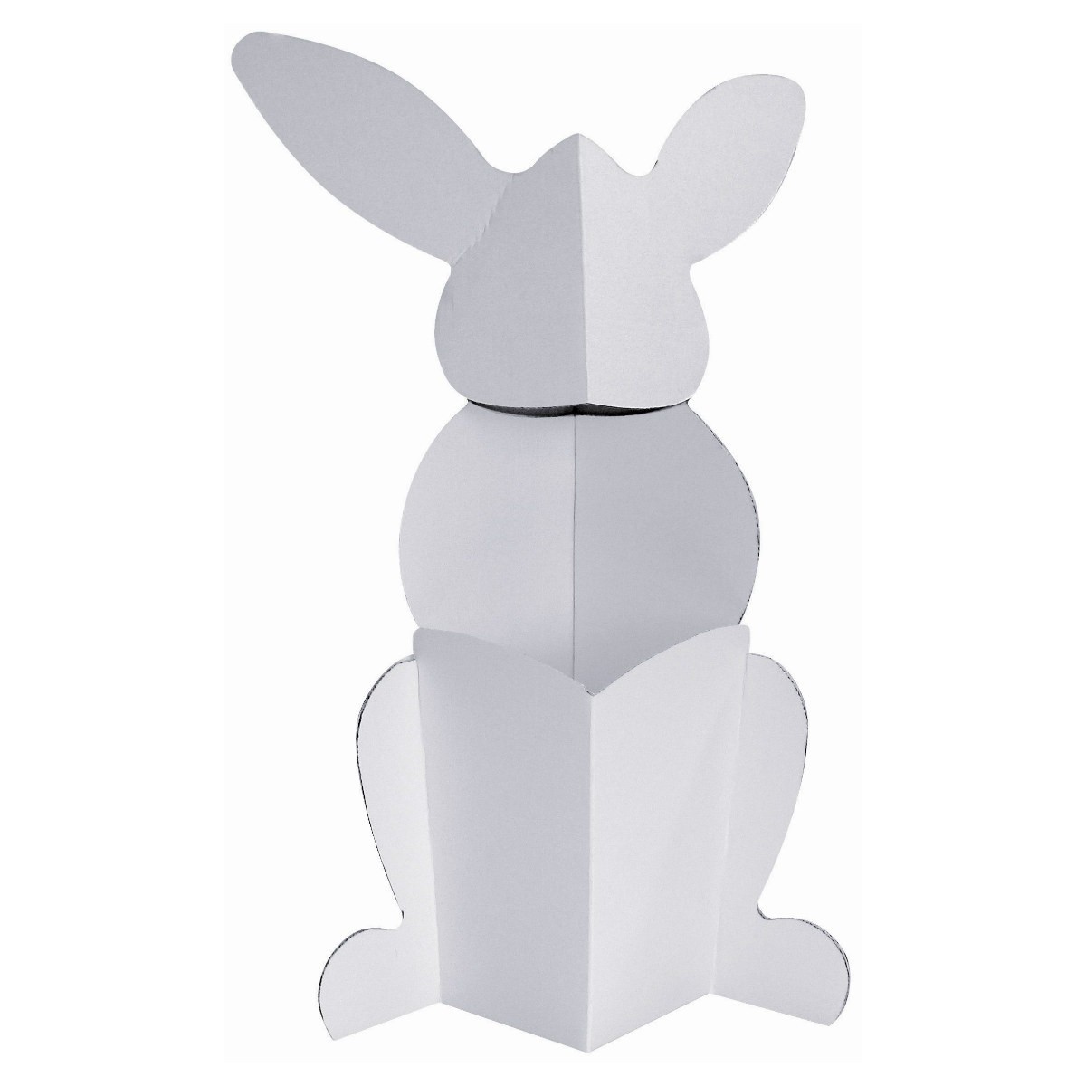 Oster-Hase Pappfigur - Karton/Pappe blanko weiß zum Bemalen & Selbstgestalten H40cm | Bejol Bastelshop