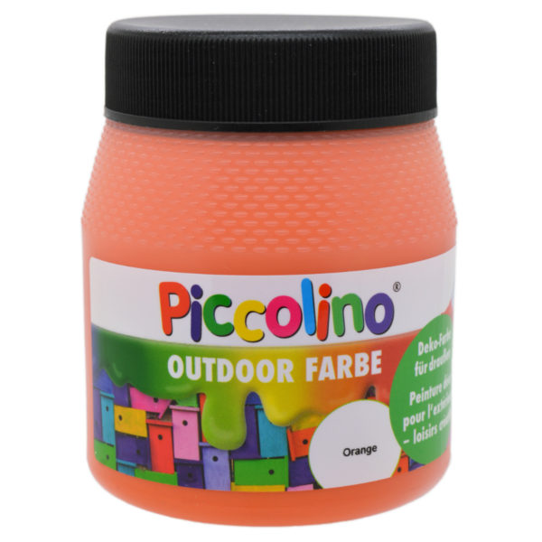 Piccolino Outdoor Dekofarbe Orange 250ml - umweltfreundliche Bastelfarbe für draußen | Bejol Bastelshop
