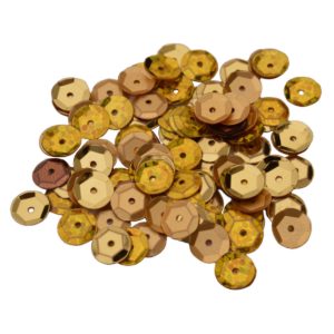 Pailletten 6mm rund gewölbt - gold - zum Annähen, 30g (ca. 2500 Stück)