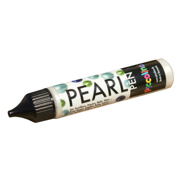 Piccolino Pearl Pen, Schwarz 28ml - Perlenstift für Textil Papier Holz Glas Metall | Bejol Bastelshop