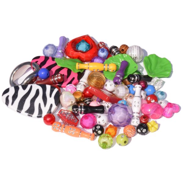 Plastikperlen Mix, Kreativset Perlen Fantasie versch. Motive, 150g (ca. 170 Stück)