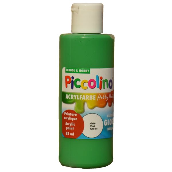 Glänzende Acrylfarbe Piccolino Hobby Paint, Grün 85ml Flasche | Bejol Bastelshop