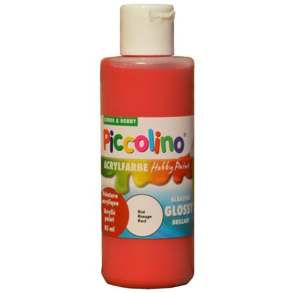 Glänzende Acrylfarbe Piccolino Hobby Paint, Rot 85ml Flasche | Bejol Bastelshop