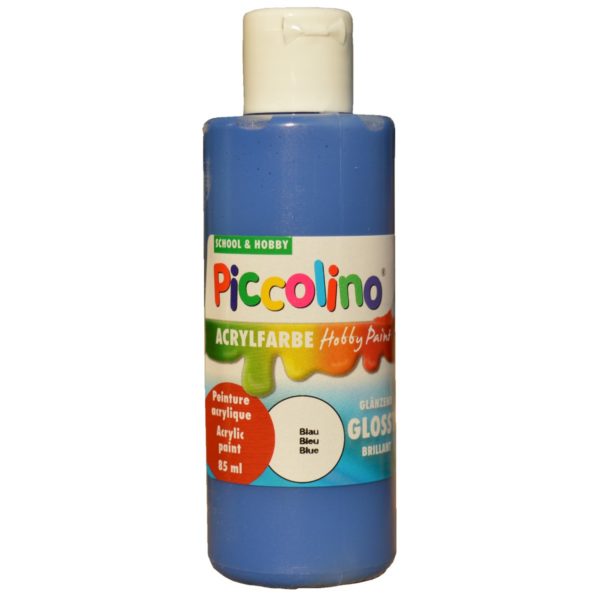 Glänzende Acrylfarbe Piccolino Hobby Paint, Blau 85ml Flasche | Bejol Bastelshop