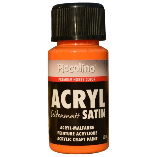 Acrylfarbe seidenmatt, Orange 50ml - Piccolino Acryl Satin - Premium Hobby Color | Bejol Bastelshop