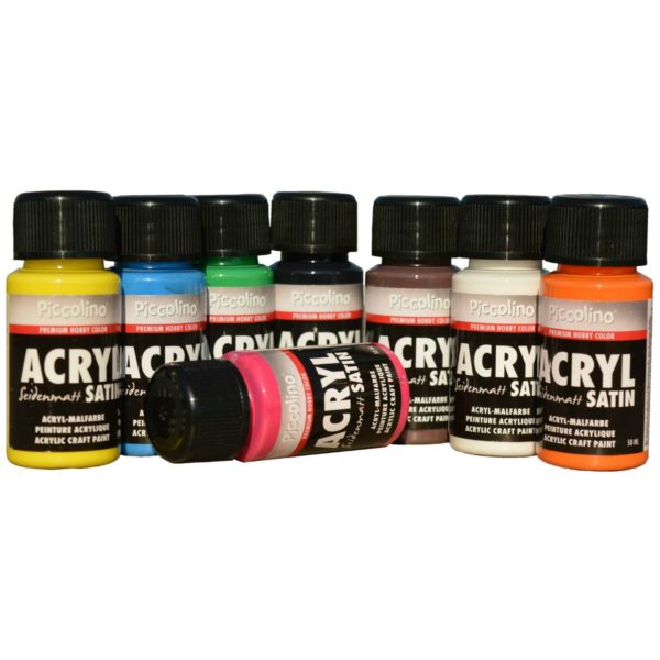 Piccolino Acrylfarben Set matt 8x50ml - Acryl Satin - trocknet seidenmatt auf | Bejol Bastelshop