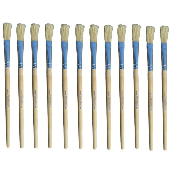 Borstenpinsel Größe 1 - 12er Pack - Piccolino Flachpinsel Universalpinsel | Bejol Bastelshop