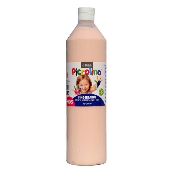 Piccolino Fingerfarbe hautfarbe, 750 ml Flasche. Wasserlösliche Fingermalfarbe in leuchtenden Farben. Ideal für Kinder, Therapie und Altenpflege